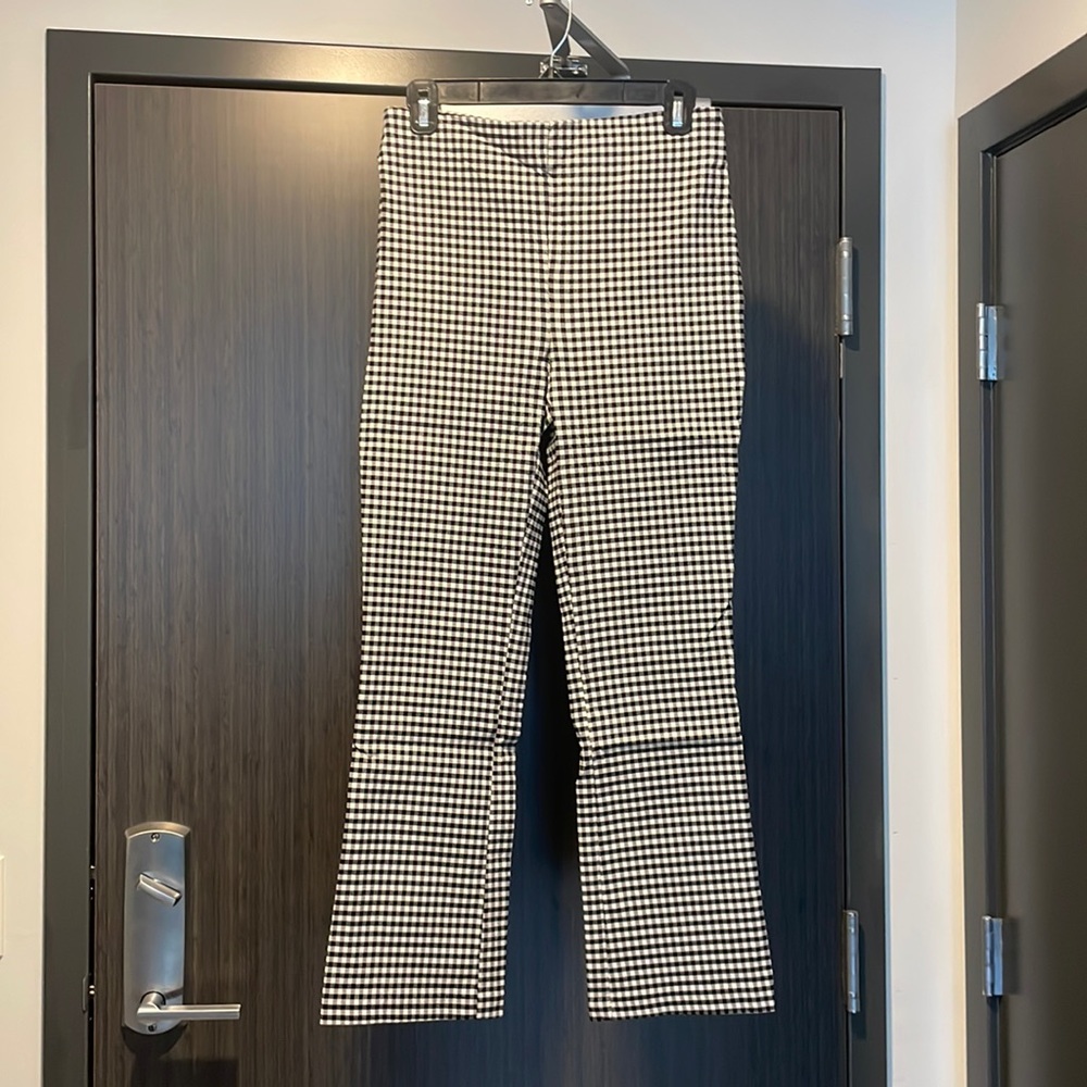 Rachel Zoe Gingham Cropped Flare Pants